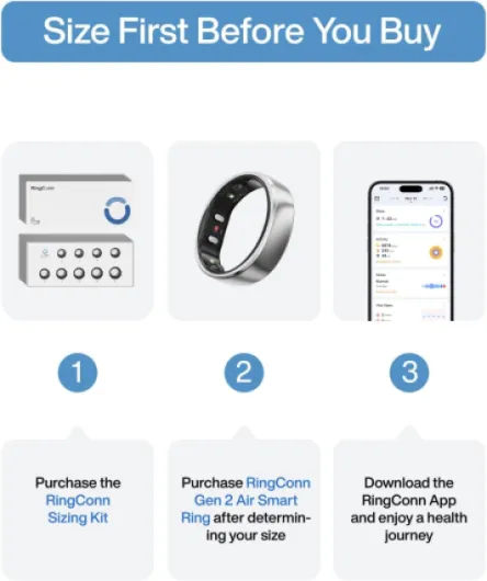 Gen 2 Air, Ultra-Thin AI Smart Ring, Size First with Sizing Kit, 10-Day Battery Life, Sleep/Heart Rate/Stress/Fitness Tracker, Compatible with Android & iOS - Size 9, Galaxy Silver Galaxy Silver 9