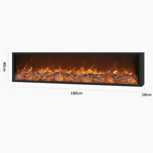 Electric Fireplace, Wall Mounted and Recessed Electric Fireplace with Remote Control, 3D Realistic Flame Ultra-Thin Decoration Fireplace Smart 3D Flame Decoration(Large)