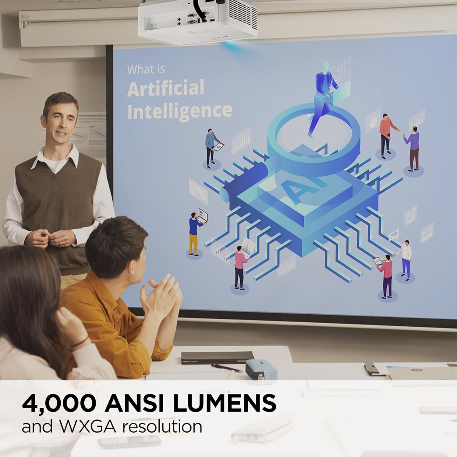 PS502W 4,000 ANSI Lumens WXGA Short Throw Business & Education Projector​, Dual HDMI, USB Type-A, 0.52 Throw Ratio
