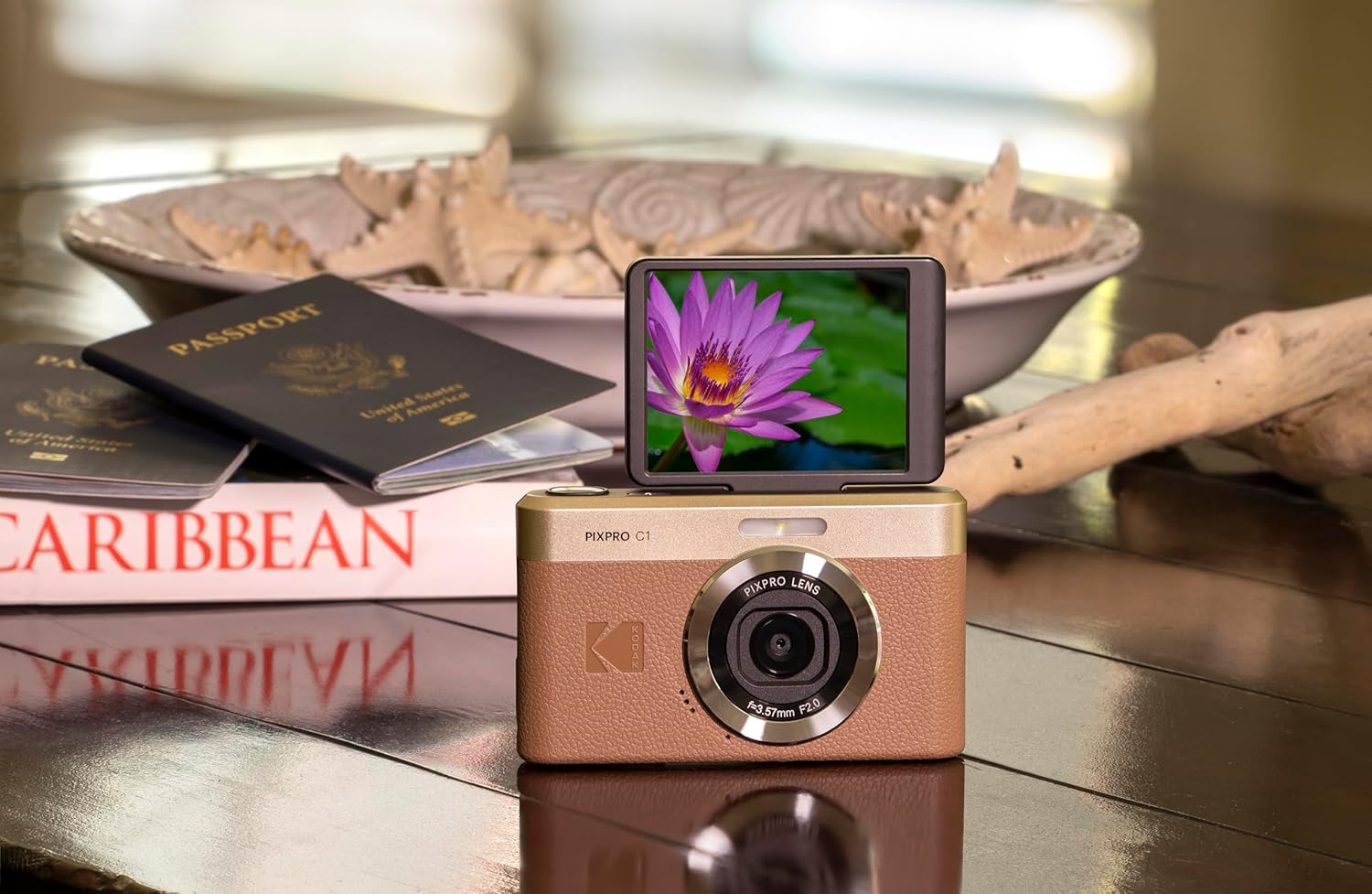 Kodak Pixpro C1 – Appareil Photo Numérique Ultra-Compact - 13MP BSI CMOS, Zoom 4X, Écran LCD 2.8", Flash LED, Batterie Intégrée – Marron