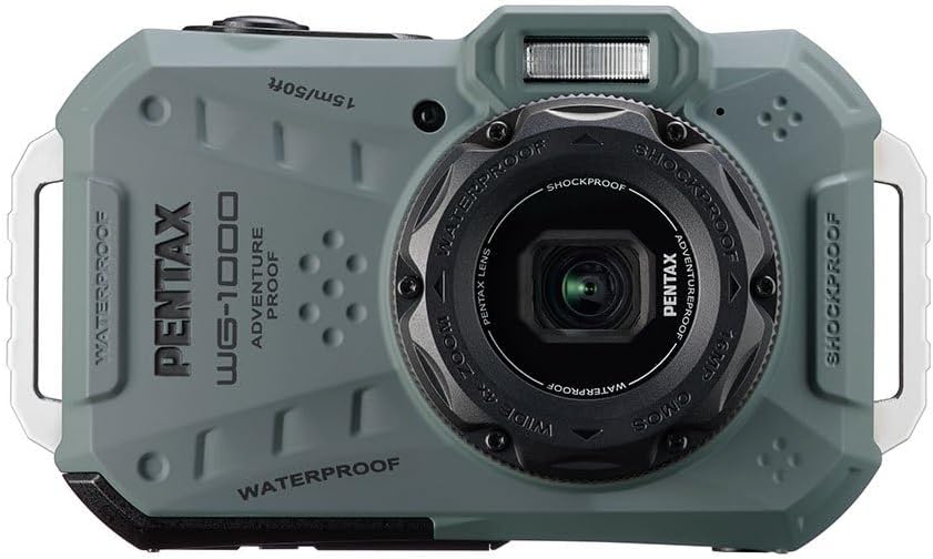 WG-1000 waterproof digital compact camera, designed for casual outdoor and underwater photography, waterproof to a depth of 15 meters, for up to one hour of continuous operation Olive