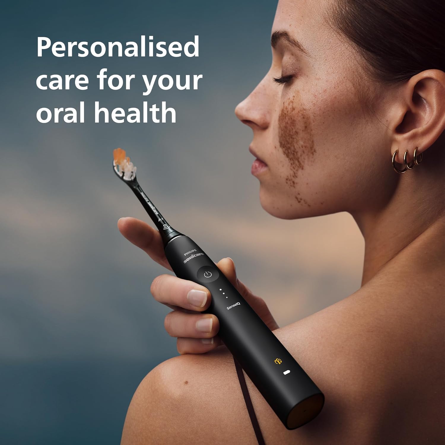 Sonicare DiamondClean 9900 Prestige Electric Toothbrush, with SenseIQ Technology and App, 5 Brushing Modes, 3 Intensity Levels, Charging Travel Case, Black, Model HX9992/43 Sonicare 9900, Black, 4 Brush Heads