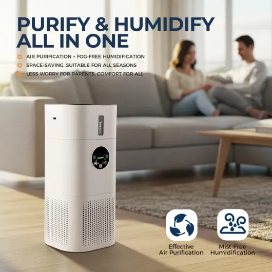2-in-1 Air Purifier and Humidifier H13 HEPA Carbon Filtration for 20–50㎡ Bedroom Removes Dust Smoke Pollen with 25dB Sleep Mode