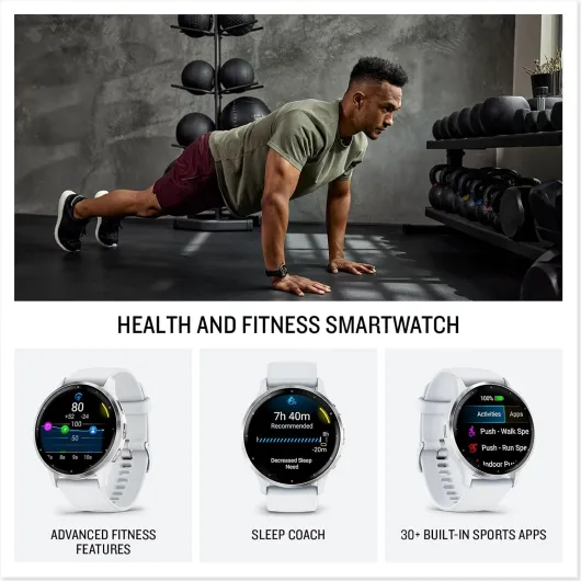 Garmin Venu 3, 45mm GPS smartwatch, AMOLED touchscreen, all-day advanced health & fitness features, voice functionality, music storage, wellness smartwatch with up to 14 days battery life, Black Black 45 mm Modern, Sporty