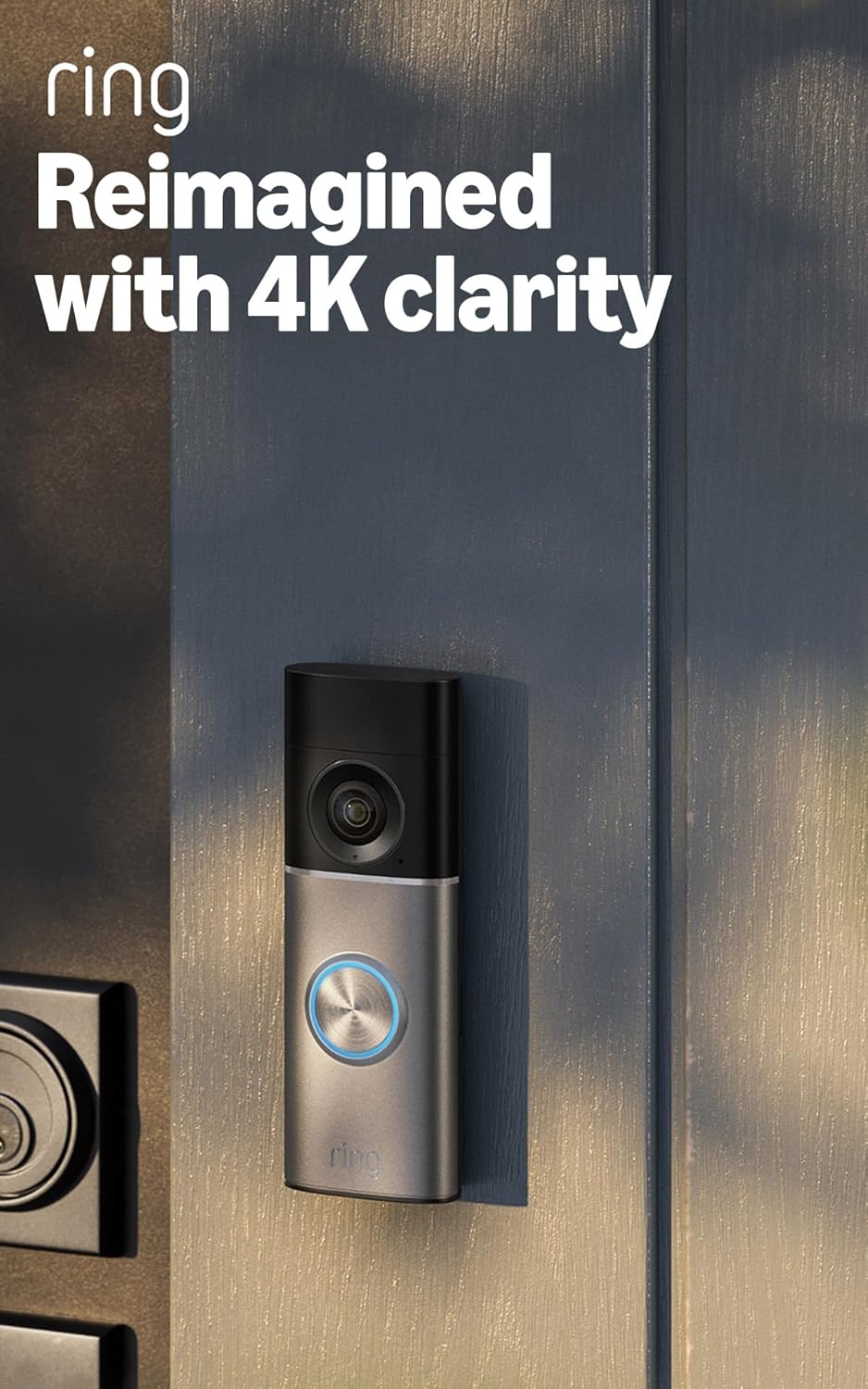 Wired Video Doorbell Pro (newest gen) Hardwired - Video Doorbell Camera - Retinal 4K, up to 10x Enhanced Zoom - Wide Field of View - Radar Detection - 30-day free trial of Ring Subscription Plan