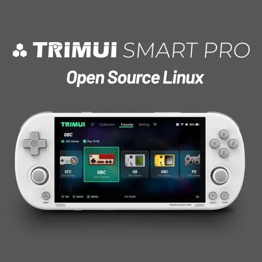 TRIMUI Smart Pro Handheld Game Console,5000mAh Built-in 128G with 15000 games,Linux System,5- inch IPS High-Definition Screen,RGB Dual Joystick Design (White,128G)
