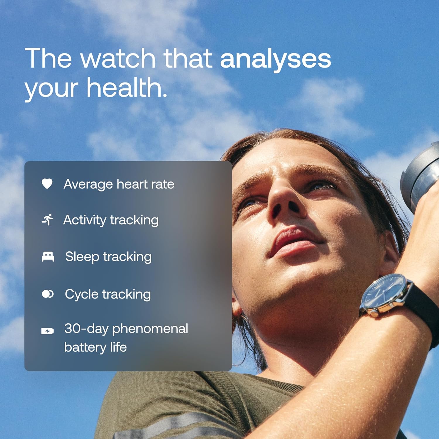 ScanWatch Light - Hybrid Smart Watch, Heart Rate Monitoring, Fitness Tracker, Cycle Tracker, Sleep Monitoring Black