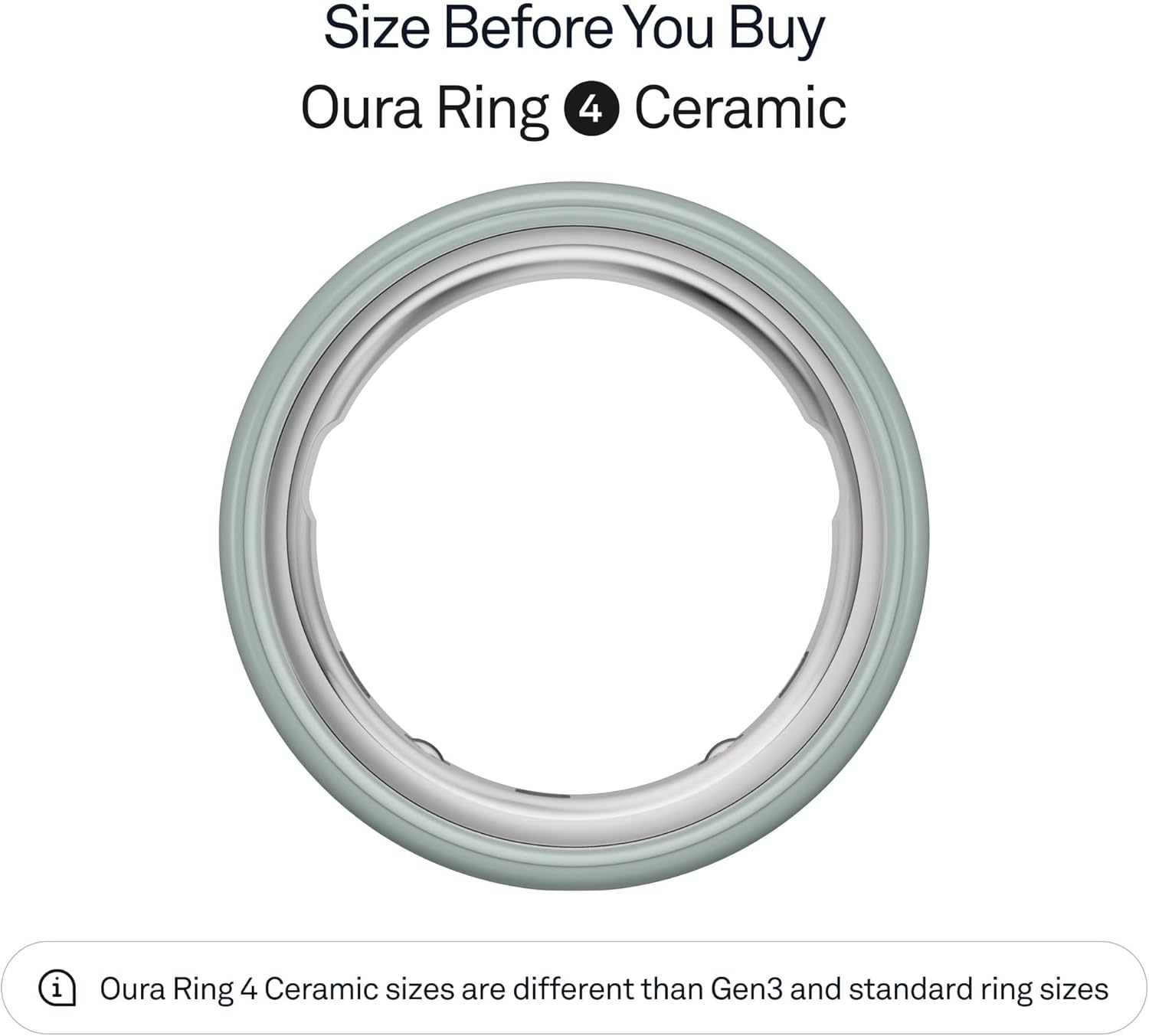 Ring 4 - Ceramic Tide - Size 10 - Smartring - Non-Standard Fit – Measure with Compatible Size Kit - Sleep, Heart Rate and Fitness Tracking Wearable - 8-Day Battery, iOS/Android Supported Tide 10