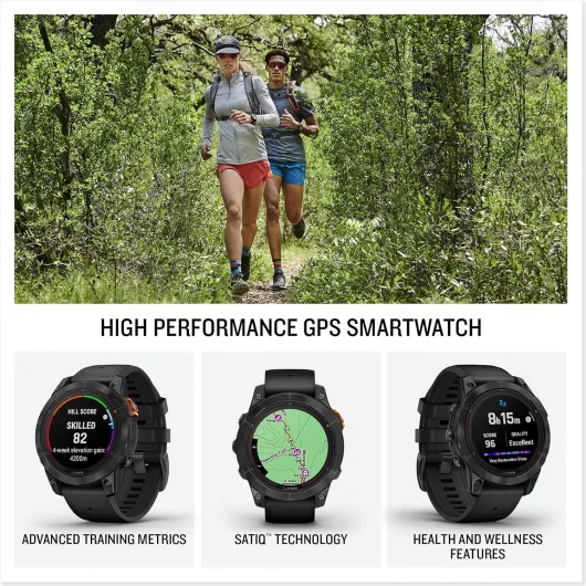 Garmin fēnix 7 PRO SOLAR, 47mm GPS smartwatch, multisport, SOLAR charging, advanced health & training features, touchscreen & Buttons, up to 22 days battery life, Graphite Graphite Regular