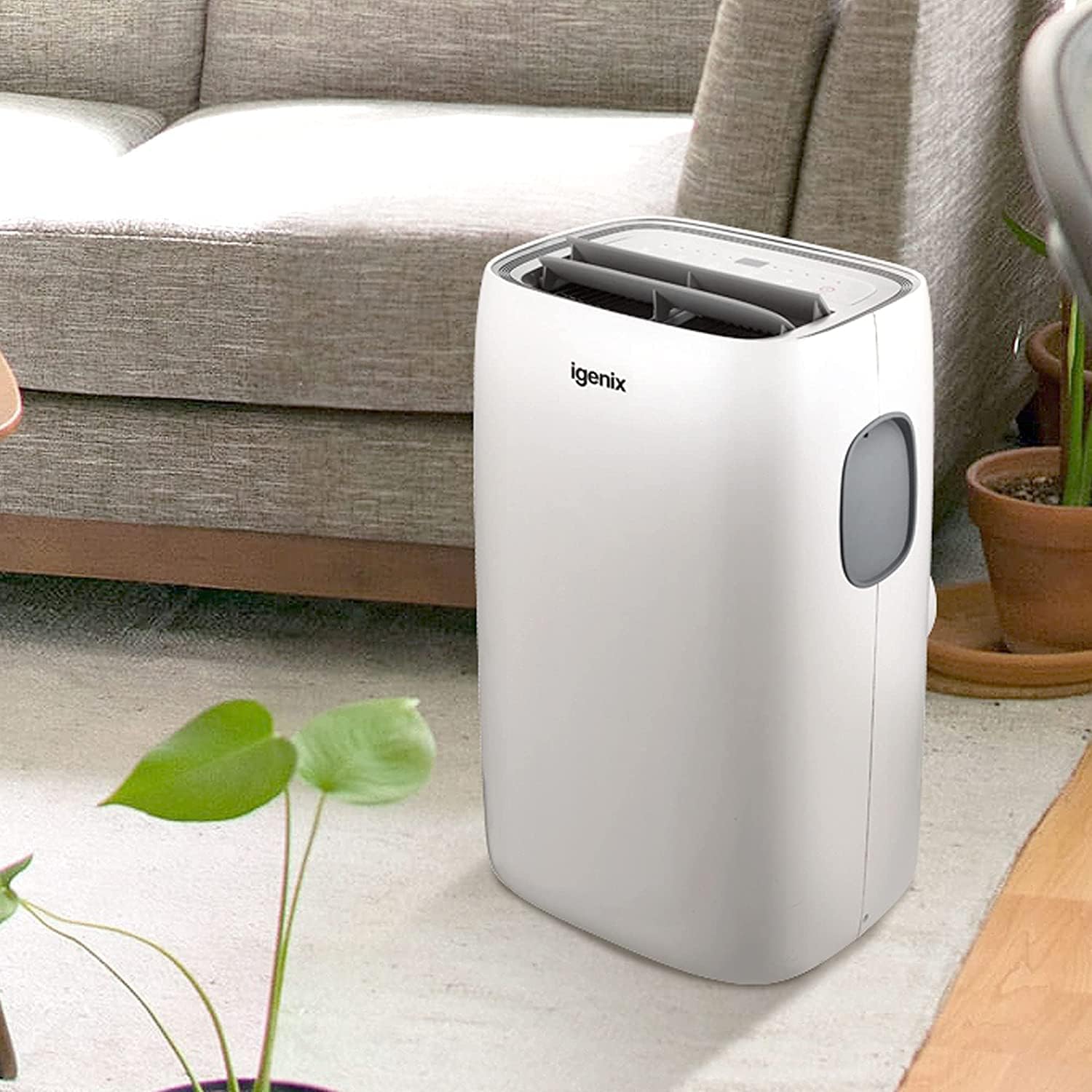 9000 BTU 4-in-1 Portable Air Conditioner White, Cooling & Heating Fan Dehumidifier, A Rated, 18m² Coverage, 24hr Timer, IGAC03009W 9000 BTU + Heating Function