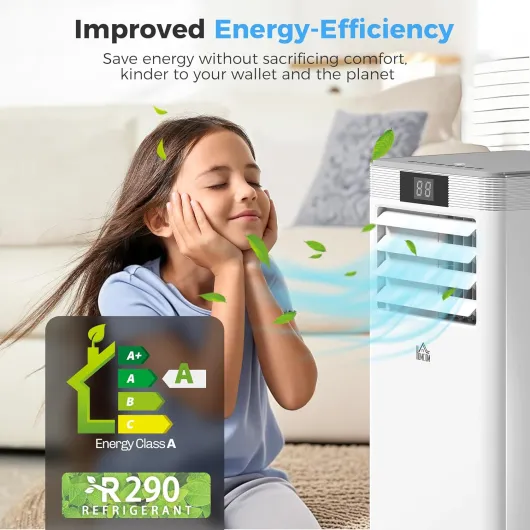 10000 BTU Air Conditioning Unit, 4-in-1 Portable Air Conditioner, Dehumidifier, Cooling, Fan, Sleep Mode, with Remote Control, LED Display, 2 Speeds, 24H Timer, Window Venting Kit, 22m² 10000BTU