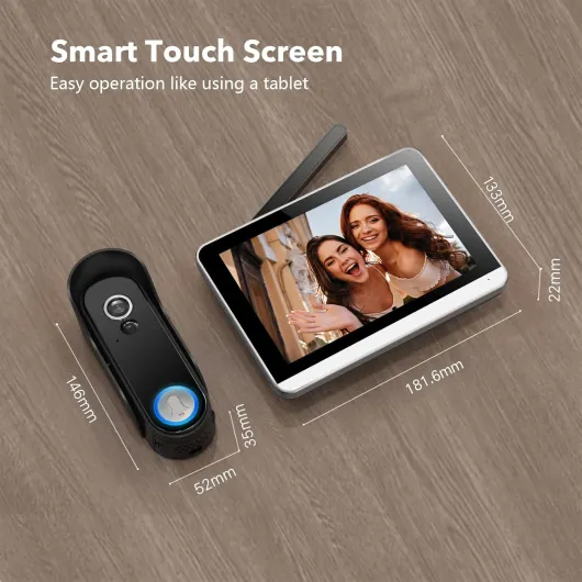 Wireless Doorbell Camera with 7" Screen Monitor Smart Video Door Phone Intercom System 1080P WiFi Front Door Bell Two-Way Audio, Night Vision, Motion Detection, Support Tuya App 7,000mAh
