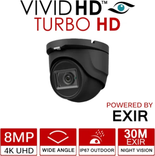 8MP CCTV 4K UHD DVR 8CH SYSTEM INDOOR OUTDOOR 6X VIVID HD CAMERAS 30M NIGHT VISION SECURITY CAMERA KIT UK (2TB HDD, GREY)