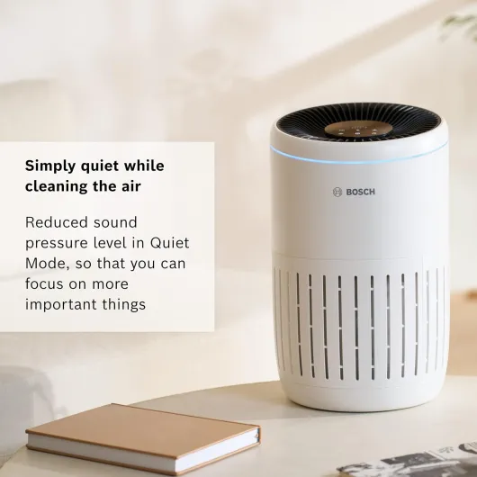 Bosch Air 2000 Air Purifier - Removes Pollutants, Includes Air Filter and Sleep Mode (< 25 dB(A)) - For Areas up to 37.5 m²- With Smart Sensor & Auto Mode - CADR: 180 m³/h