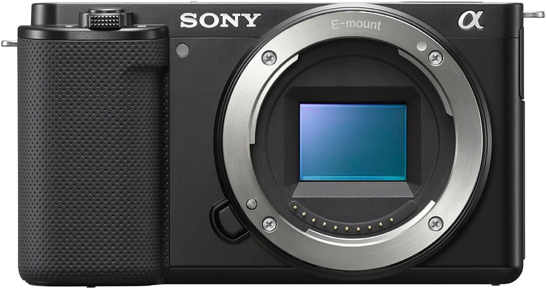 SONY Alpha ZV-E10 - APS-C Interchangeable Lens Mirrorless Vlog Camera - Black Black Base w/ Mic ECM-S1