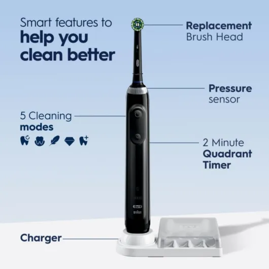 Oral-B Pro 5000 Smartseries Electric Toothbrush with Bluetooth Connectivity, Black Edition (Powered - Black Edition toothbrush