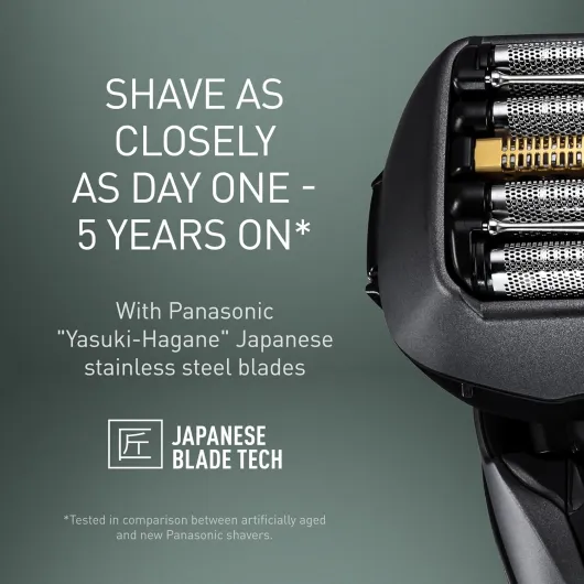 ES-LV9U Wet & Dry 5-Blade Electric Shaver for Men - Precise Clean Shaving with Cleaning & Charging Stand, Black - UK 2 pin plug Cleaning stand