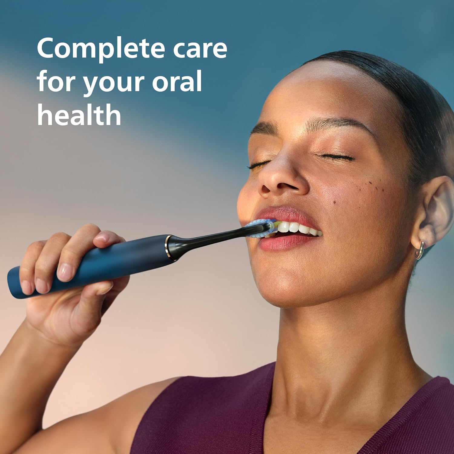 Sonicare DiamondClean 9000 Series Power Electric Toothbrush Special Edition - Sonic Brush, Dark Blue, 1 X C3 Premium Plaque Control Brush Head (Model HX9911/88) Sonicare 9000, Dark Blue, 1 Brush Heads