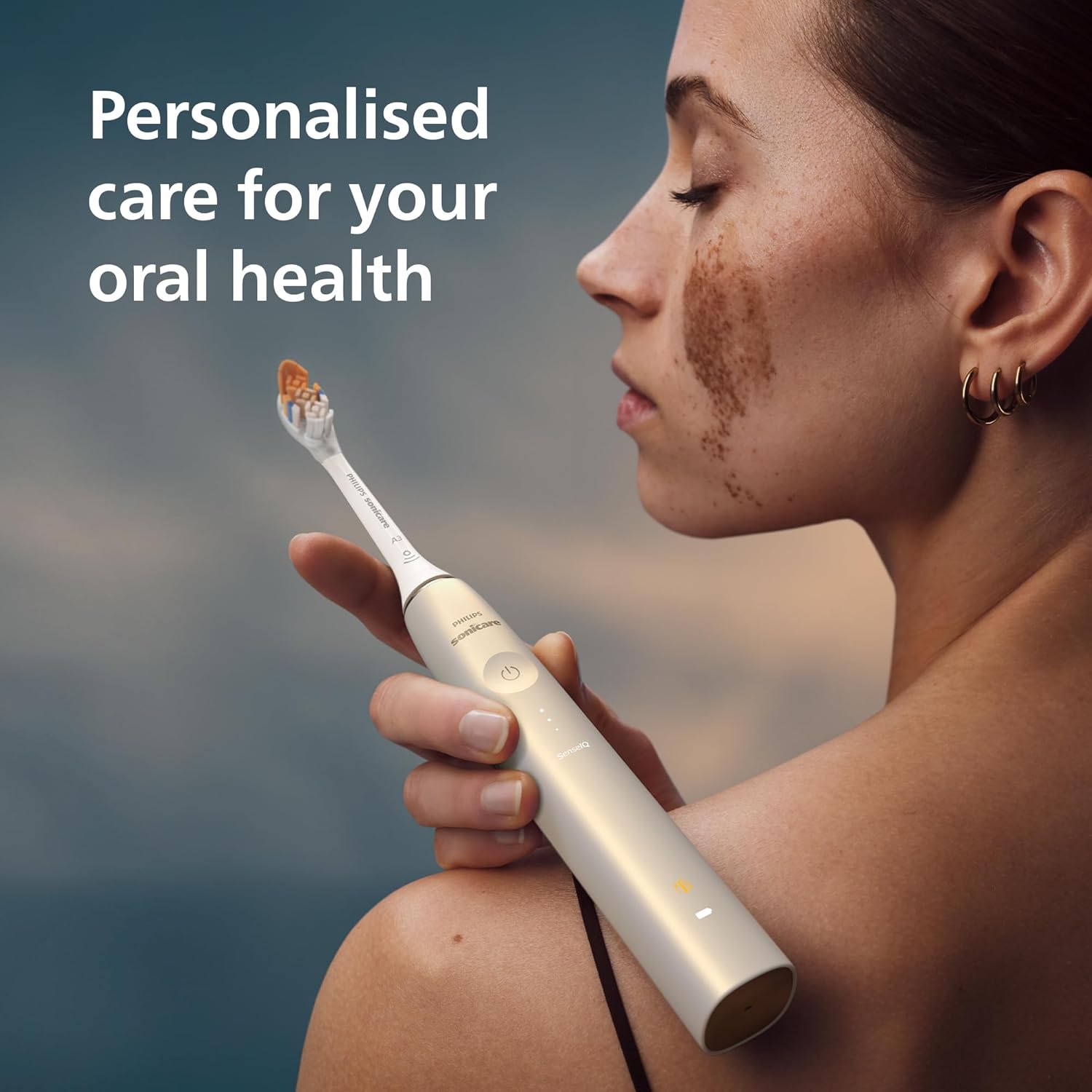 Sonicare DiamondClean Prestige 9900 - Sonic Electric Toothbrush with 1x A3 Premium All-in-One Brush Head and Charging Case in Champagne (Model HX9992/11) Sonicare 9900, Champagne, 1 Brush Head