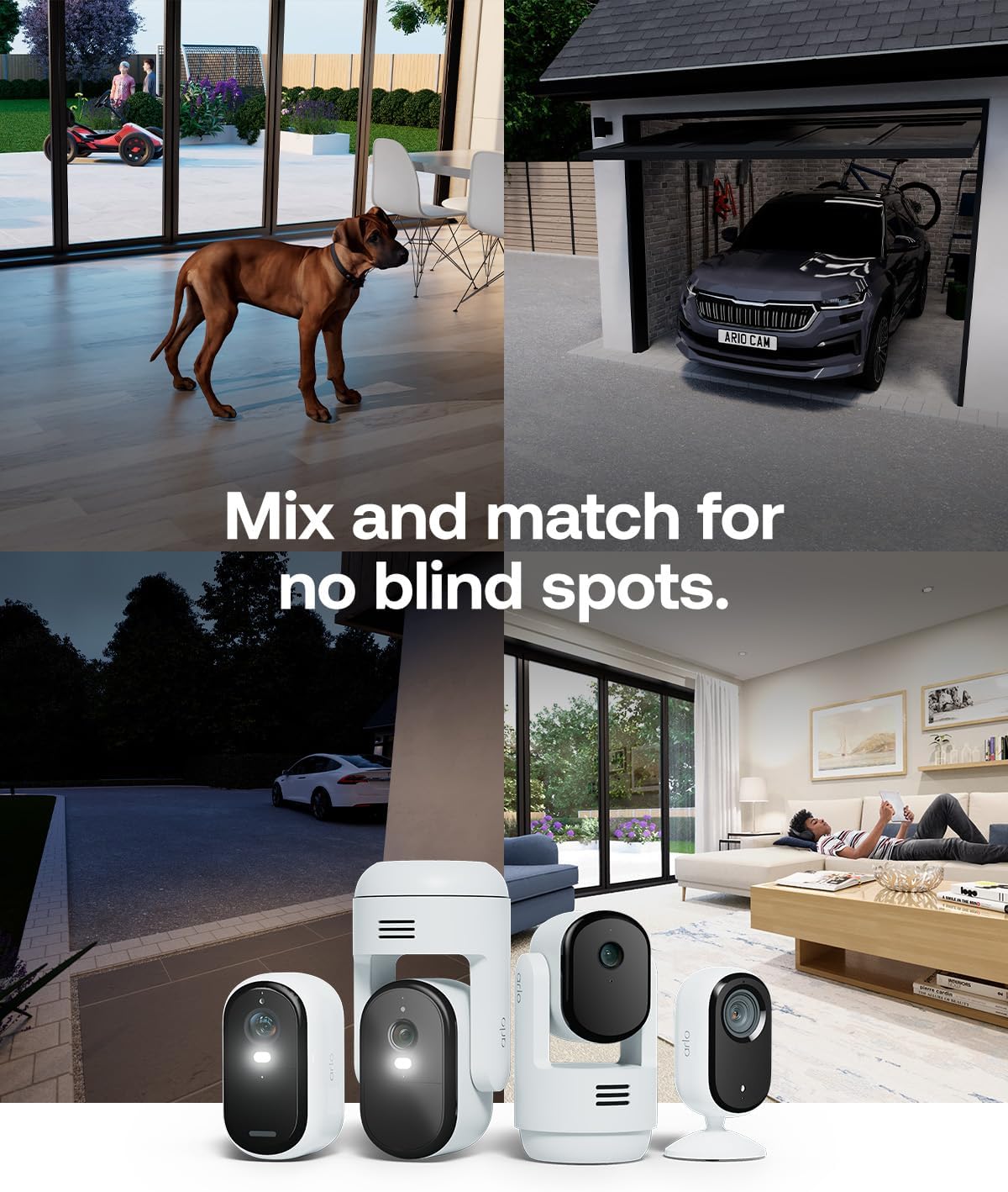 Essential 3 HD Security Camera Indoor, Wired Home Security Camera with Auto Privacy Lens Cover, Night Vision, Smart Siren, 2 Way Audio & WiFi, Arlo Secure Trial Included, 2 Cameras, White 2 Indoor Cameras HD New Arlo Essential 3