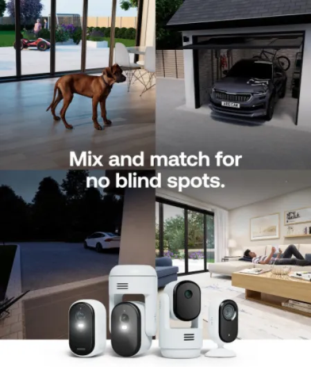 Essential 3 HD Security Camera Indoor, Wired Home Security Camera with Auto Privacy Lens Cover, Night Vision, Smart Siren, 2 Way Audio & WiFi, Arlo Secure Trial Included, 2 Cameras, White 2 Indoor Cameras HD New Arlo Essential 3