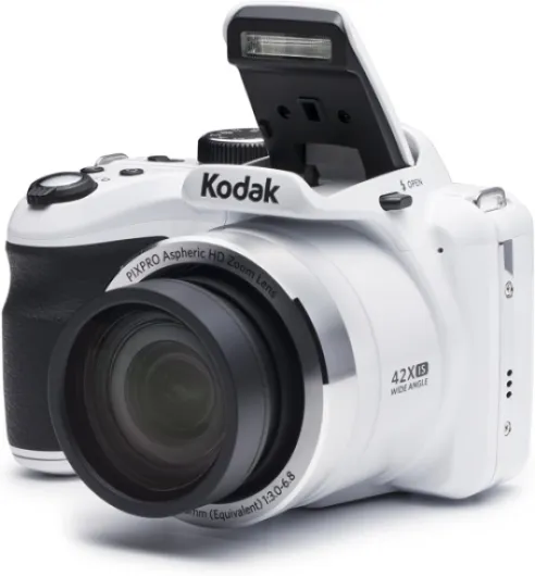 KODAK Pixpro AZ422 - 20 MP Digital Bridge Camera, 42X Optical Zoom, 24mm Wide Angle, 720p HD Video, Optical Image Stabilizer (OIS), Built-in Flash, 3-Inch LCD Screen, Li-ion Battery - White (Renewed)