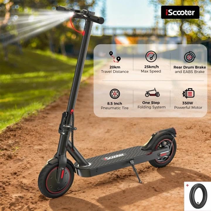 Electric Scooter, 350W Motor i8/i9 Electric Scooters Adult with Cuise Control, 20-30KM Range, 8.5Inch Tires, 3 Speed Mode, Double Braking System Fast E Scooter for Adults and Teens 8.5 inch Black