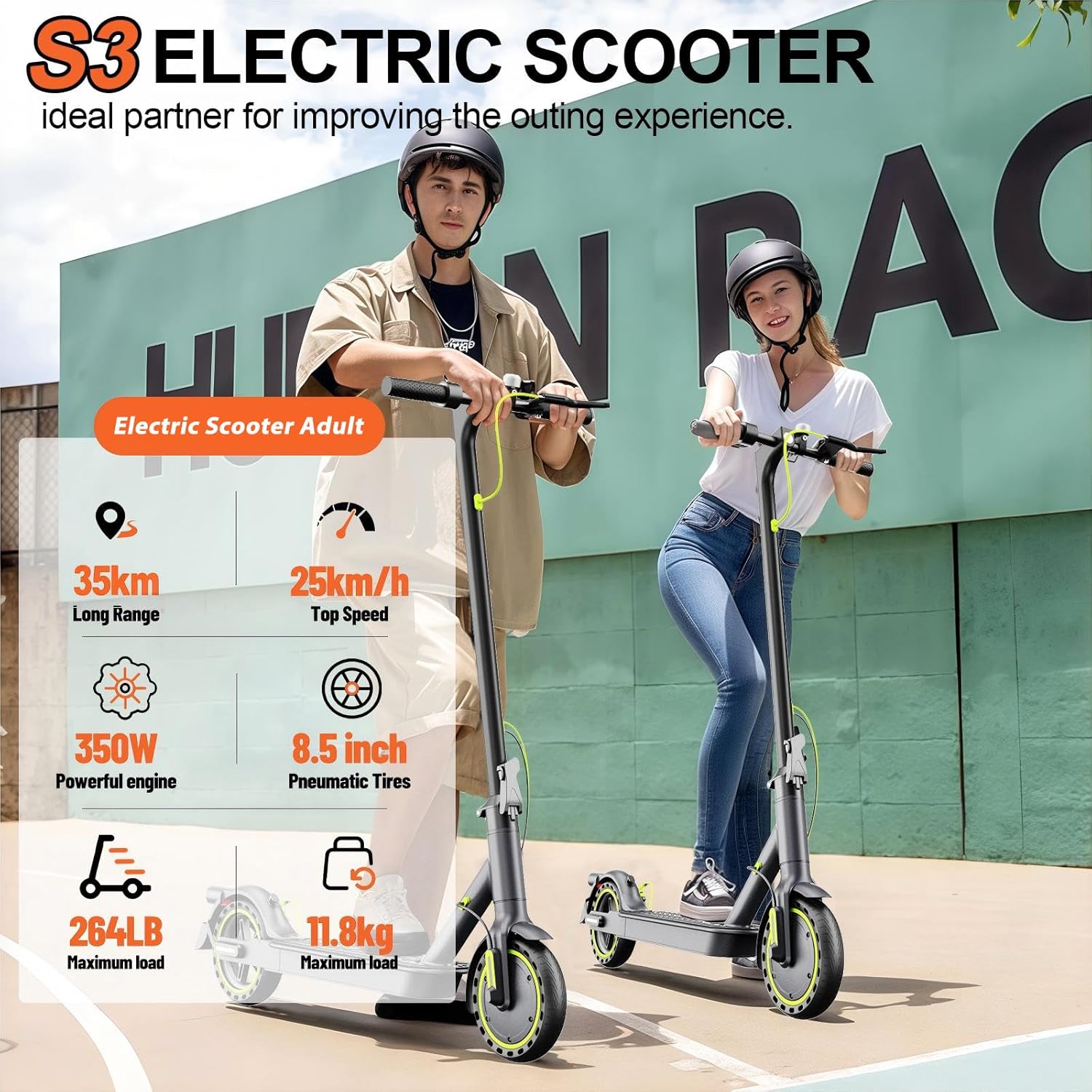 Electric Scooter Adult, 30-35km Range, 8.5" Ultra Light Electric Scooters for Adults and Teens, 36V 7.8Ah Battery, 350W Motor, 3 Speed Mode, TODIMART T series Foldable E Scooter Black 35KM-S3