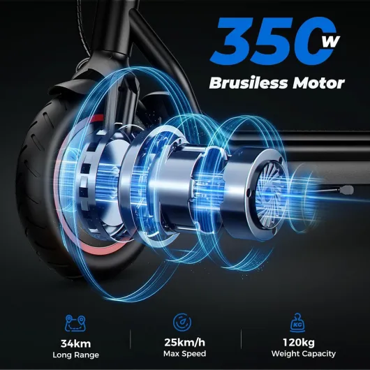 Electric Scooter, 34-45KM Range 500W Motor 8.5-9.3" Pneumatic Tires Fast Electric Scooter for Adults with APP Control,3-4 Speed Modes,Foldable E Scooter W5 with Inner Tire