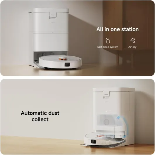 H50 Robot Vacuum with Mop Function and Lifting Mop, 10,000 Pa Suction Power, Dual Anti-Tangle System, Self-Cleaning Mop and Station, Automatic Emptying, LDS Navigation, App and Voice Control