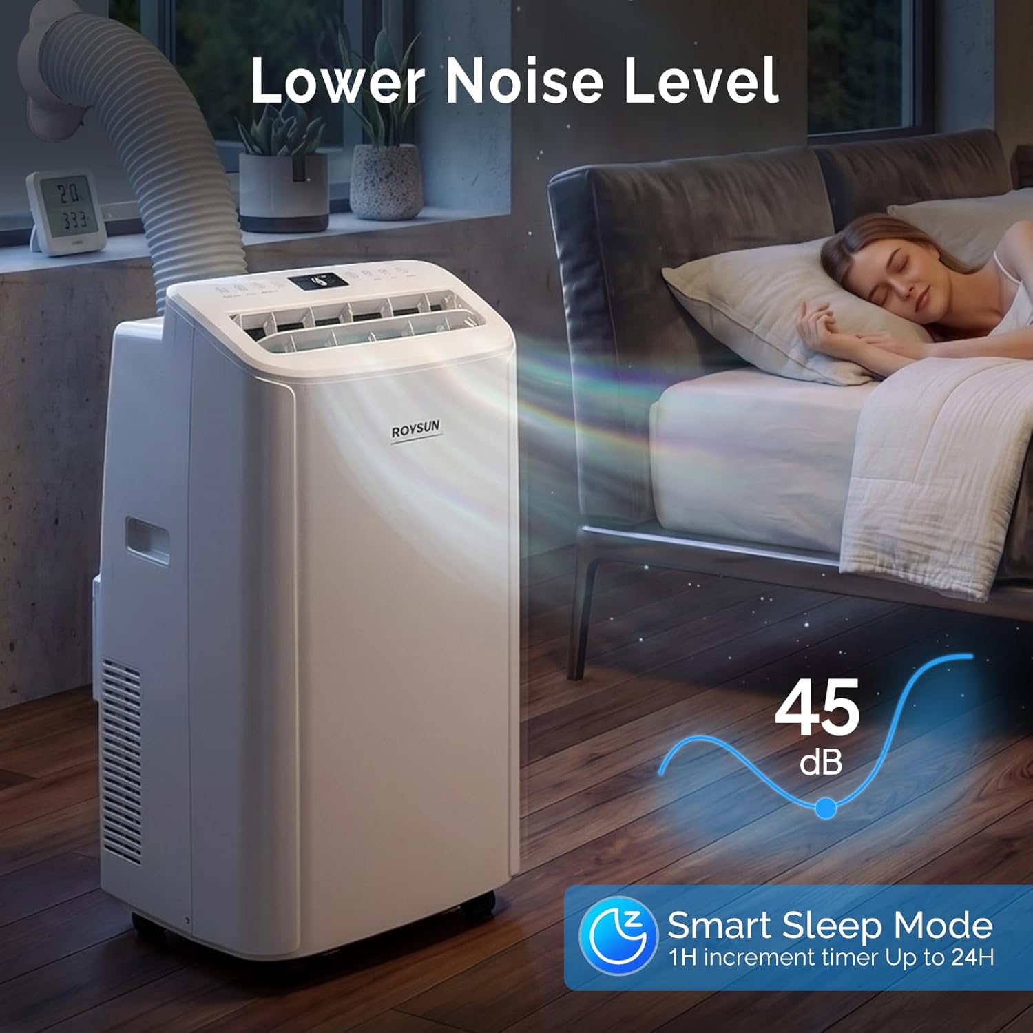 ROVSUN 12000BTU Air Conditioning Unit, 4-in-1 Portable Air Conditioner, Cooling Heating Dehumidifier Fan, Sleep Mode Function, Mobile AC Unit with Window Kit & Remote