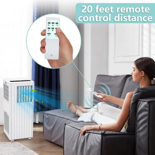 Portable Air Conditioner 7000 BTU, 4-in-1 Cooling Fan Dehumidifier with Remote Control, 24H Timer, Quiet Sleep Mode, Self-Evaporation for Bedroom Office Home Up to 350 Sq.Ft