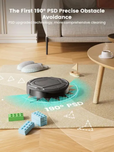 M210 Pro+ Robot Vacuum Cleaner - 4000Pa Strong Suction, PreciSense Obstacle Avoidance, Mini & Quiet, 200 Mins Runtime, Self-Charging, for Pet Hair/Hard Floors, Black Deep Black