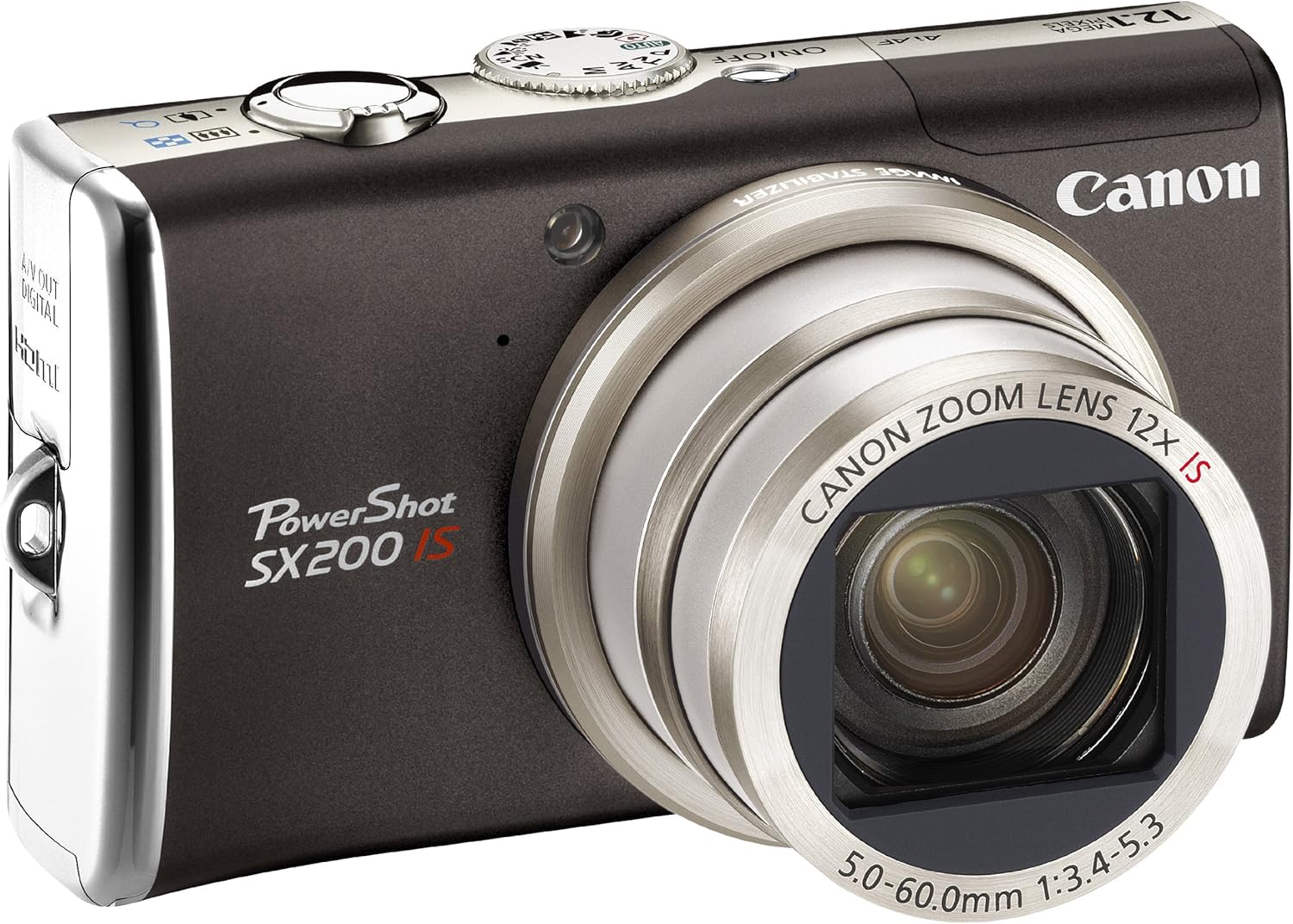Canon PowerShot SX200 IS Digital Camera - Black (12.1 MP, 12x Optical Zoom) 3.0 inch LCD (Renewed)