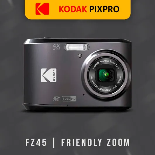 PIXPRO FZ45 Digital Camera (Black) Bundle with 32GB Class 10 UHS-I U1 SDHC Memory Card and AA High-Performance Alkaline Batteries (4-Pack) (3 Items)