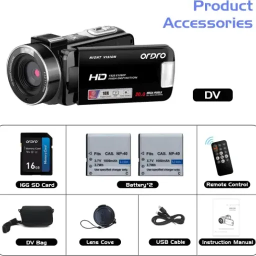 ORDRO Full HD 1080P Camcorder Review: cheap old‑school video camera for casual clips