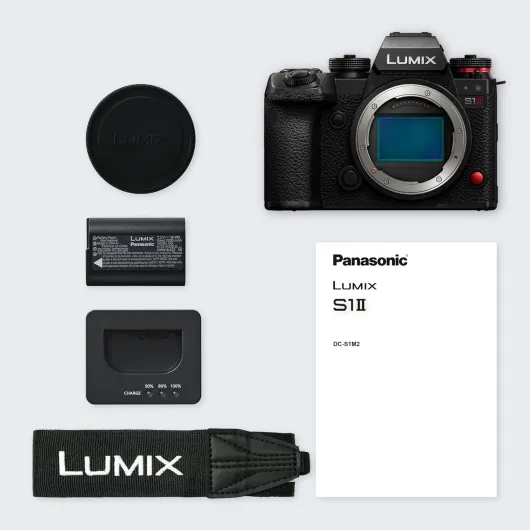 LUMIX S1II Full Frame Mirrorless Camera, Body Only, 24MP, 4K 120p, 5.1K 60p Open Gate, ProRes RAW, Phase Hybrid AF, L-Mount, Black