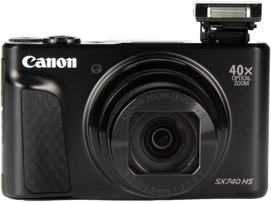 PowerShot SX740 HS Lite Edition Digital Camera (20.3 MP, 40x Optical Zoom, 7.5 cm (3 Inch) Display, DIGIC 8, 4K Ultra HD, HDMI, Wi-Fi, Bluetooth, Automatic Aperture, Automatic Timer, Black