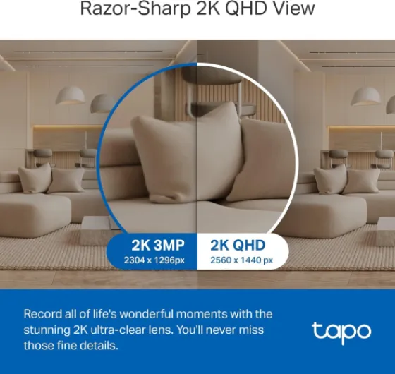 C220 2K Pan/Tilt Indoor Camera, WiFi Security Camera, AI Detections, Customizable Privacy Mode, 2-Way Audio, Night Vision, Cloud and Local Storage, Works With Alexa and Google, No Monthly Fee 2K 4MP Camera