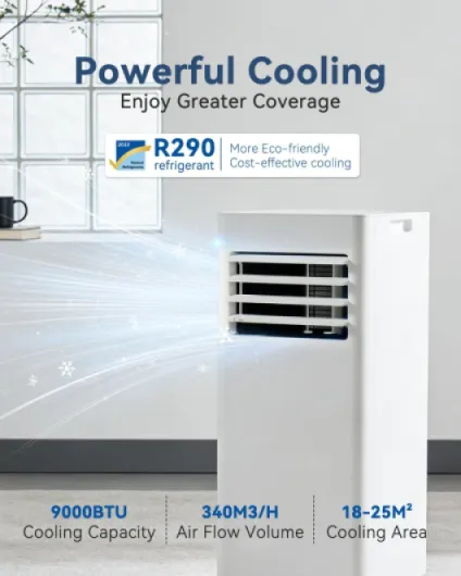 Air Conditioning Unit with Smart Wifi, 9000 BTU Portable Air Conditioner Cools up to 270 sq - ft, 5-IN-1 AC Unit with Cooling&Heating&Dehumidifier&Fan&Sleep Mode, Remote Control, 24H Timer White 9000 BTU with Heat