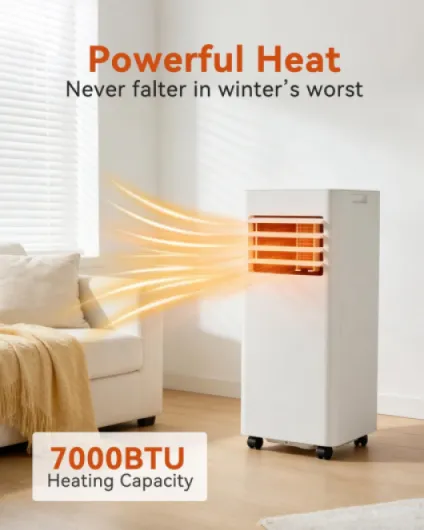 Air Conditioning Unit with Smart Wifi, 9000 BTU Portable Air Conditioner Cools up to 270 sq - ft, 5-IN-1 AC Unit with Cooling&Heating&Dehumidifier&Fan&Sleep Mode, Remote Control, 24H Timer White 9000 BTU with Heat