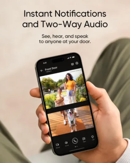 Eufy Security Video Doorbell E340 Dual Cameras with Delivery Guard, 2K Full HD Wireless Video Doorbell Camera, Wired or Battery Powered, Color Night Vision, Expandable Local Storage(Renewed)
