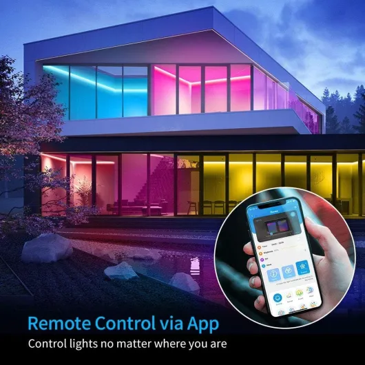WiFi LED Strip Light 5m, Smart RGB Strip, App Control, Works with Alexa and Google Assistant, Music Sync, LED Lights for Bedroom, TV, Party
