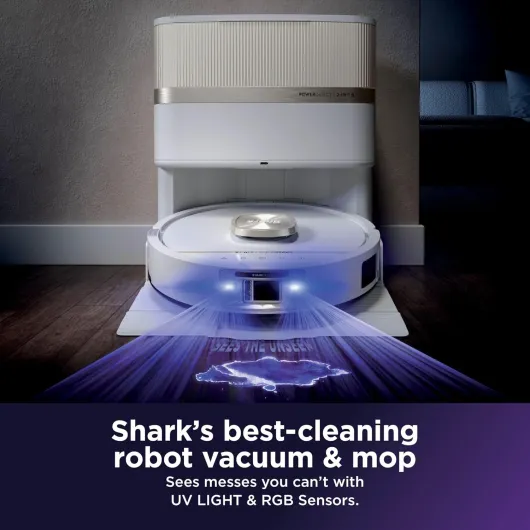 PowerDetect UV Reveal Robot Mop and Vacuum, Auto-Empty Charging Dock, Anti-Allergen HEPA Filtration, Self-Cleaning and Drying Mop, Stain Detect, Dirt Detect, White AV3010XEUKWH