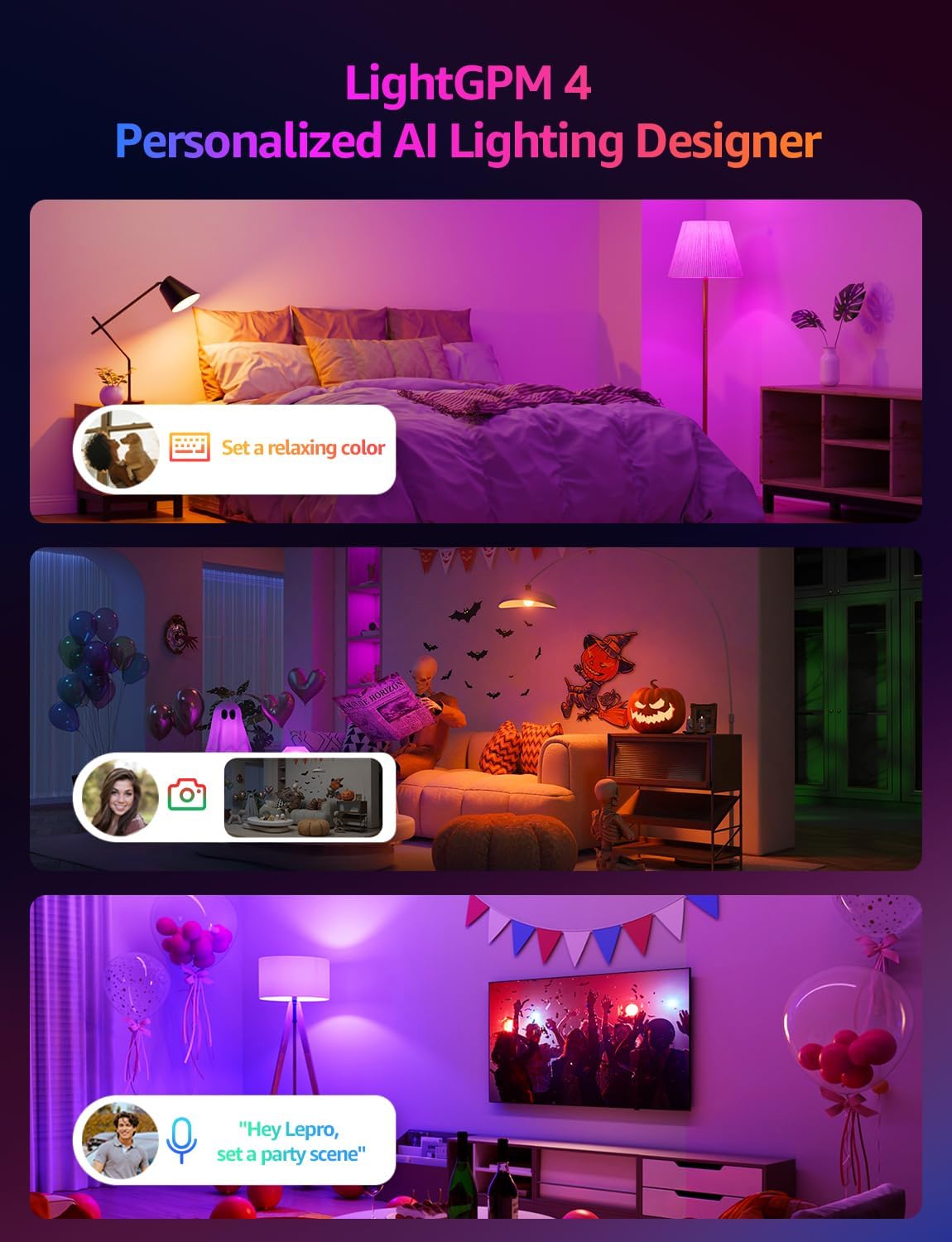 Bayonet Smart Bulb B22, 806lm RGB Light Bulb, Colour Changing & Tunable White 2700K-5700K, 8.5W=60W, App & Voice Control, Works with Alexa & Google Assistant, Dimmable, Music Sync, Timer 806lm 1