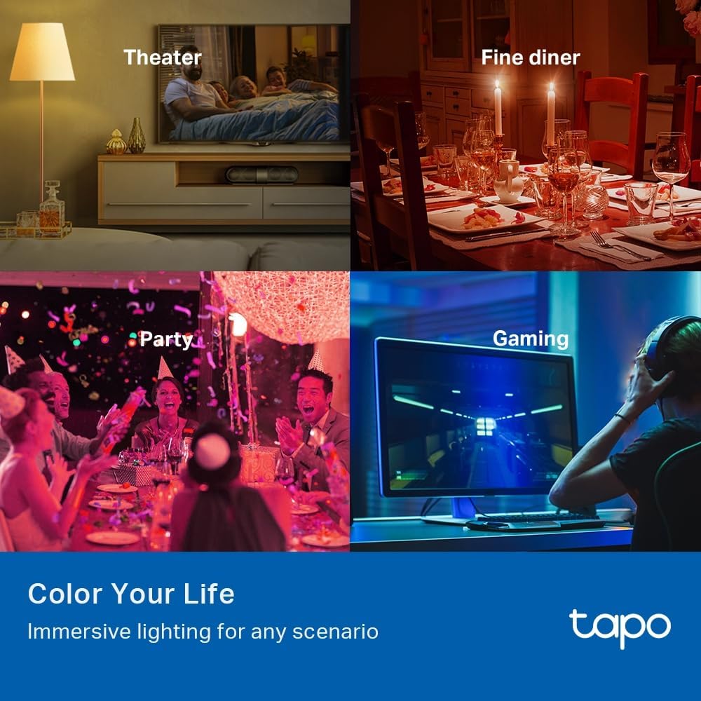 TP-Link Smart Bulb, Smart WiFi LED Light, E27, 8.3W, Works with Amazon Alexa(Echo and Echo Dot) and Google Home, Colour-Changeable, No Hub Required L530E [Energy Class F]