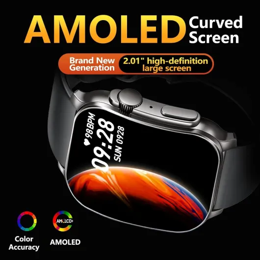 Smart Watch for Men Women Answer/Make Call, 2.01" AMOLED Curved Screen Fitness Watch with 110+ Sport Modes, 2026 Smartwatch with Heart Rate/Sleep/Stress Monitor, IP68 Activity Tracker for Android iOS Deep Black