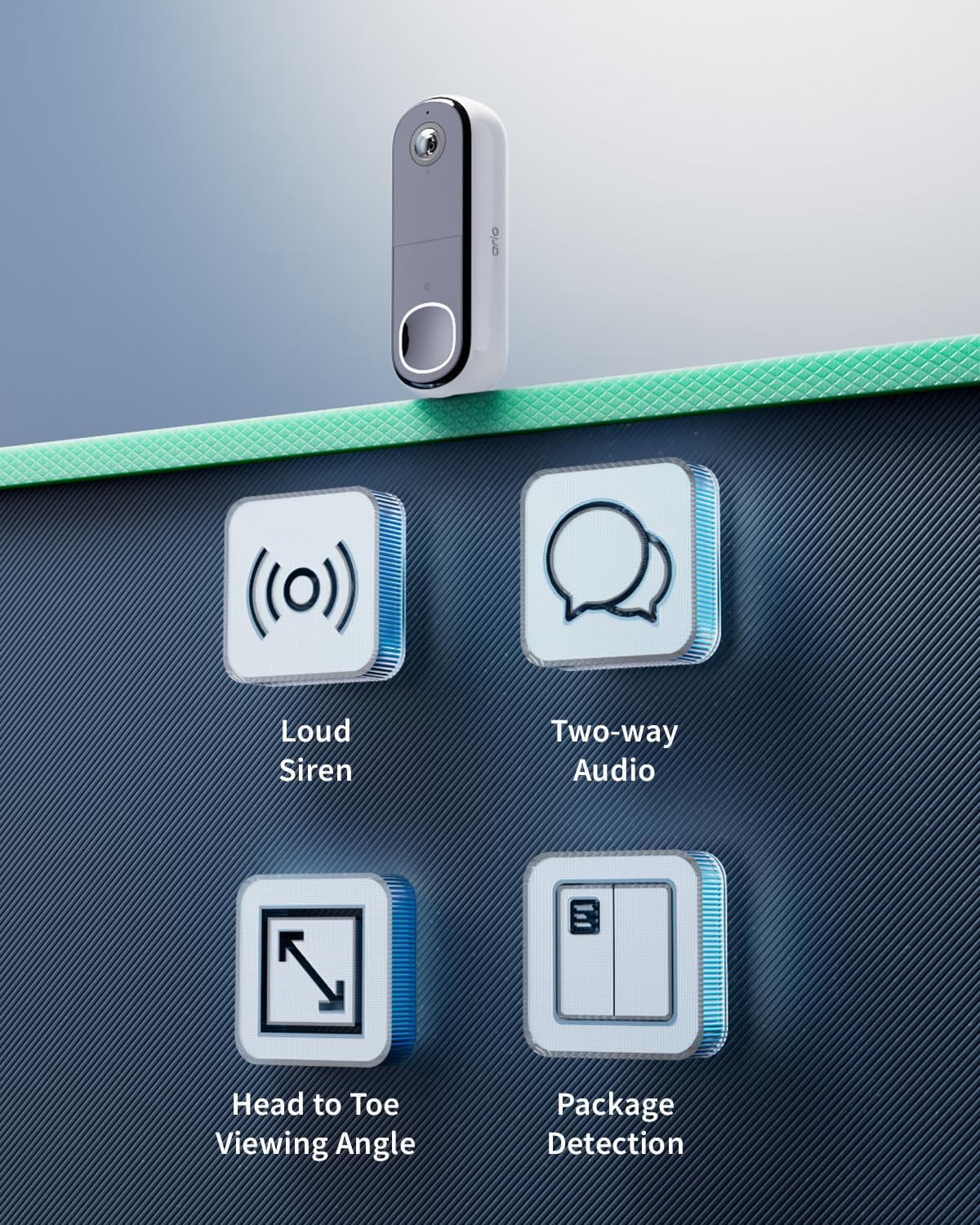 2K HDR Video Doorbell, Wireless/Battery or Hardwired, 180° Ultra Wide Head-to-Toe View, Smart Motion Detection, Alarm Siren, Night Vision, 12x Zoom, Alexa, Award Winning Wireless Video Doorbell 2K