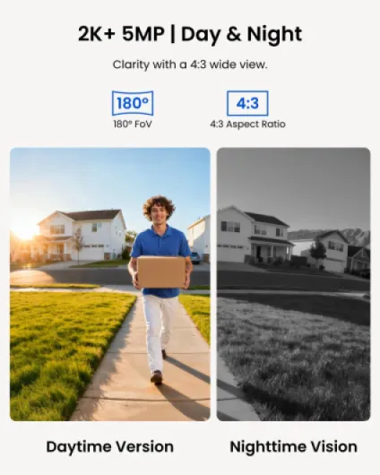 PoE Wired Security Bundle: 5MP PoE Video Doorbell with Chime + 8CH 4K NVR System with 2TB HDD and 4X 5MP Outdoor PoE Cameras, Smart Detection, 24/7 Recording