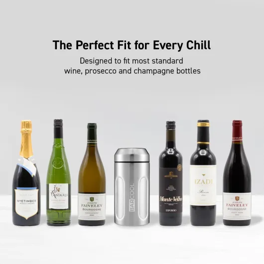 Barcool Wine Cooler - Stylish Insulated Wine Bottle Cooler for Red, White, and Champagne - Condensation-Free Design - Great Gifts for Men & Women Insulated Top Wine Cooler Stainless Steel